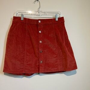 Women's Red Button-Front Skirt